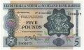 Clydesdale And North Of Scotland Bank Ltd 5 Pounds,  1. 6.1962